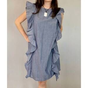NEW ERICA WILSON steps dress in chambray
